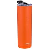 Ice Shaker 20 Oz Tumbler, Insulated Water Bottle with Straw, Stainless Steel Water, As Seen on Shark Tank, Water Bottle with Straw, Orange