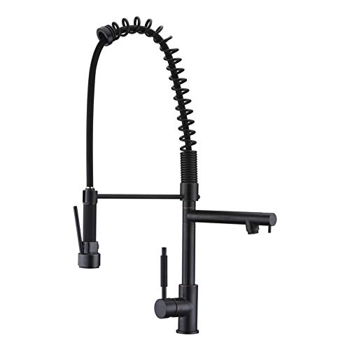 Oversized Kitchen Faucet with Pull Down Sprayer Delle Rosa Heavy-Duty Commercial Style Single Handle Spring Pre-rinse Farm Sink Faucets Oil Rubbed Bronze