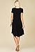 Annabelle Women's Comfy Short Sleeve Scoop Neck Swing Dresses with Pockets 3X-Large Black D5213X