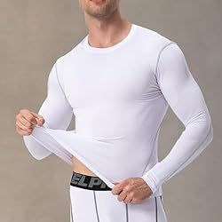 LEICHR Men's Athletic Compression Shirts Black Long