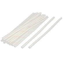 Uxcell 20 cm 5 mm de diámetro PVC Fibra de vidrio Sleeving Tubo manga aislante 20pcs