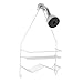 Zenna Home Shower Caddy Hanging Bathroom Organizer, Stainless Steel Shower Rack with 1 Wide Wire Shelf and Soap Dish, Rustproof Over Shower Head Storage System, White
