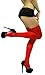 ToBeInStyle Women's Nylon Thigh High Schoolgirl Opaque Stockings - One Size - Red