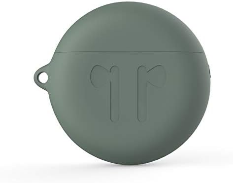 HAPPON HAPPON Compatible with Huawei FreeBuds 3 Case Protective Cover Portable Silicone Skin Cover Case with Carabiner(Front LED Visible) Compatible with Huawei FreeBuds 3 2019 -Dark Green