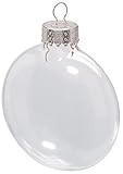 Darice 2.6 Inches Clear Disc Glass Ornaments - Pack of 6