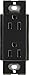 Lutron Claro 15 Amp Duplex Outlet, CAR-15-BL, Black