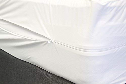Fully Encased Waterproof Antibacterial Anti-Bed Bug Mattress Protector with Zip Closure-Double