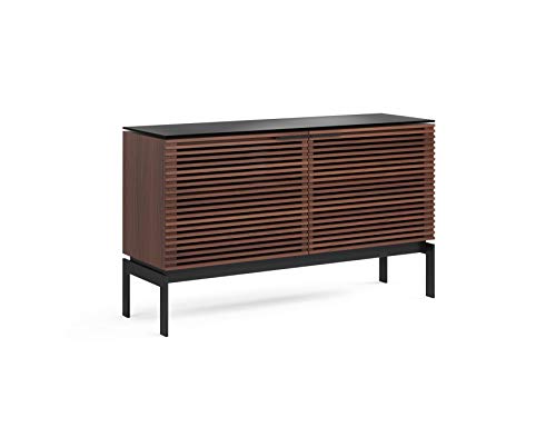BDI Furniture CWL Corridor 7128 Double Cabinet-Charcoal Stained Walnut Media Center, Chocolate