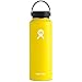 Hydro Flask Water Bottle - Stainless Steel & Vacuum Insulated - Wide Mouth with Leak Proof Flex Cap - 40 oz, Lemon