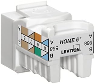 Leviton 61hom Rw6 Home 6 Snap In Connector T568a B Wiring White