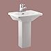 Renovators Supply WeeWash Mini Functional Sink for Kids - Toddler Hand Washing Station with Centerset Faucet Holes and Overflow - Montessori Bathroom Station - Porcelain Scratch and Stain Resistant
