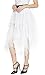 Urban CoCo Women's Sheer Tutu Skirt Tulle Mesh Layered Midi Skirt (L, White)