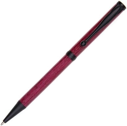 Slimline Twist Pen - Black Enamel - Purpleheart
