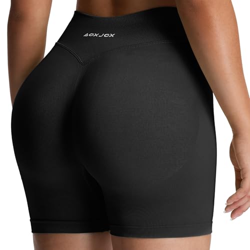 Aoxjox Seamless Biker Shorts for Women Impact Hidden Scrunch Low Waisted Athletic Yoga Short 3.5