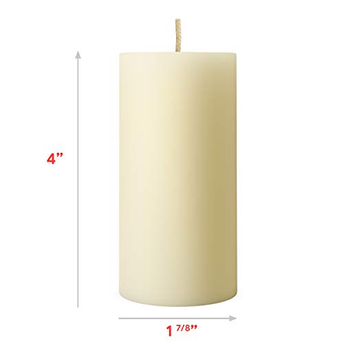 Simply Soson 2 x 4 Inch Ivory Unscented Pillar Candle Bulk Set - Dripless, Scent Free Paraffin Wax Candle Pillars - Medium Size Wedding or Home No Drip Candles - 10 Pack