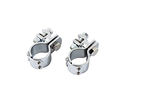 Radracing Motorcycle Footpeg Clamps Kit 1 1/4" (32mm) fit for Harley Softail Slim FLS Street Bob FXDB Suzuki Yamaha Kawasaki Honda Chrome - Thumbnail 2