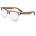 Ablibi Bamboo Wood Semi Rimless Sunglasses with Polarized Lenses in Original Boxes (Zebra Wood, Silver)