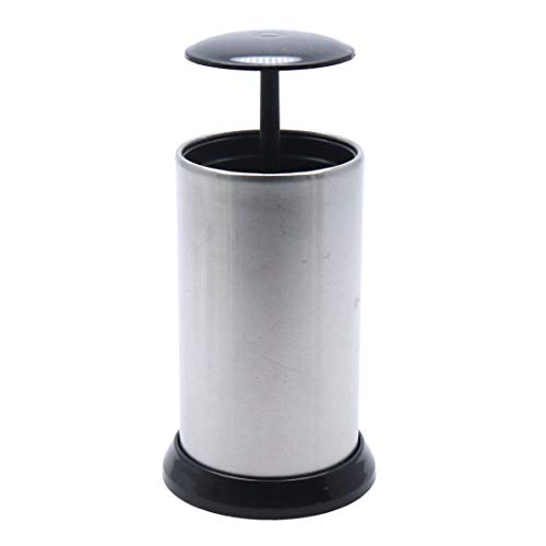 Sscon Stainless Steel Automatic Pop-up Toothpick Holder Cotton Swabs Holder Dispenser, Black - Thumbnail 3