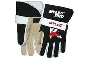 Mylec Men's Hockey Gloves, Strap, Printed Branding Logo, Hockey Stuff with Tough Leather Palm, Lightweight, Durable & Breatha