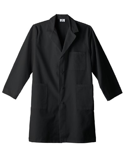 Meta Men's and Women's Unisex 40 Inch Labcoat With Three Outside Pockets And One Inside Pocket (Black, XXXX-Large)