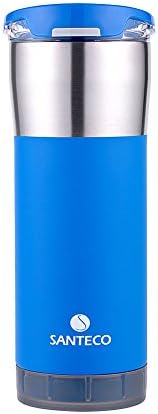 Santeco Origami Thermal Tumbler, 20oz Double-Wall Vacuum Insulated Beer Mug, Powder Coated - Blue