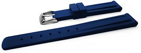 YQI Soft Rubber Watch Bands 18mm 20mm 22mm Black Blue Silicone Watch Straps (22mm, Blue)