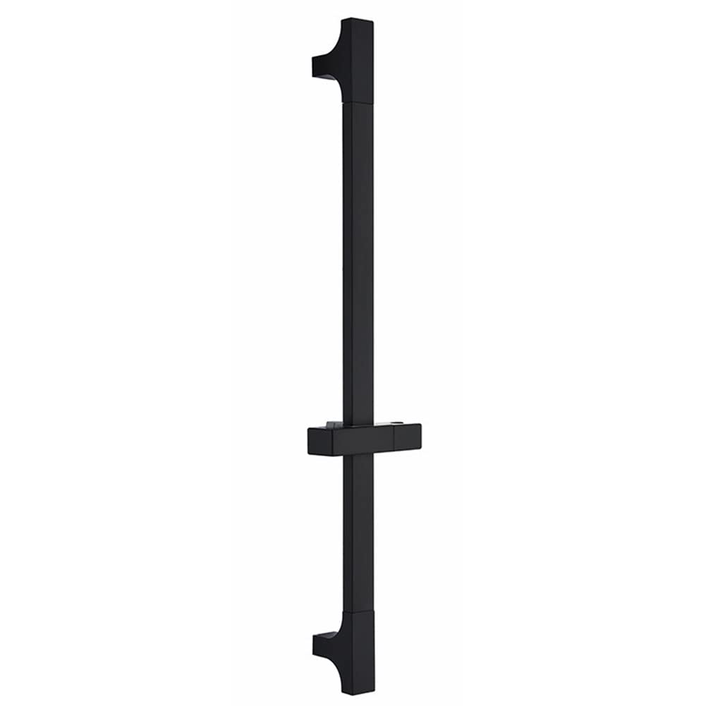 Hoopever Black Shower Riser Rail, Stainless Steel Bathroom Slider Rail Height Adjustable Shower Rod Stand Brackets Shower Head Holder for Bath & Shower System, Total 660mm