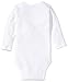 Moon and Back Baby Set of 5 Organic Long-Sleeve Bodysuits, White Cloud, 0-3 Months