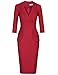 MUXXN Women's Peplum Split Stretchy Bandage Pencil Dress (Burgundy XL)