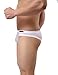 Ekouaer Men Briefs Underwear Ice Silk Wide Waistband Triangle Bikini Briefs 3 Pack, White, L