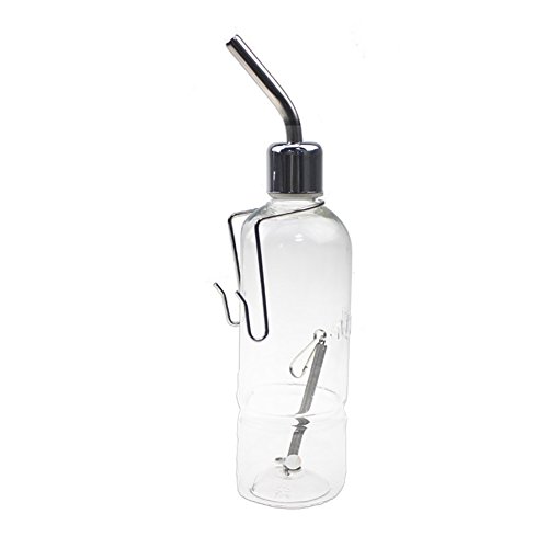 Afco Small Pet Fountain,Hanging Drinking Bowl Bottle Leakproof Automatic Water Feeder for Rabbit Guinea Pig Hamster 350ml size L (Transparent)