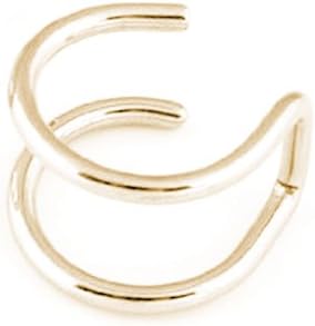 Double 9ct Yellow Gold Ear Cuff (non-pierced) clip on helix earring