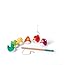 Janod Ducky Fishing Game - Bath Time Fishing Game with Wooden Fishing Pole and 6 Rainbow Ducks - J03246