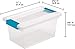 Sterilite Medium Clip Box Stackable Storage Bin with Latching Lid for Home, Office, School, Organize Paper, Notebooks, Crafts, Clear Lid, Base, 1-Pack