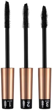 Triple Action Mascara Mit Silikonbürste. Mascara, 3-in-1, Volumen, Länge & Pflege, tubing mascara schwarz, Ohne Verklumpen, Wimperntusche Mit Arganöl