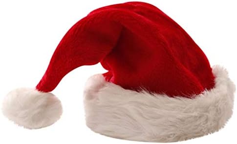 Adults Classic Christmas Hats Santa Claus Caps with Plush Trim and Comfort Liner Unisex Men Women