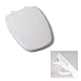 Deluxe Premium Plastic Square Slow-Close White Elongated Toilet Seat for Eljer Toilets