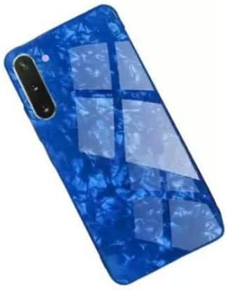 A rtistque Luxurious Marble Pattern Bling Shell Back Glass Case Cover with Soft TPU Bumper and Hybrid Technology for Oppo Realme 5 Pro - Blue