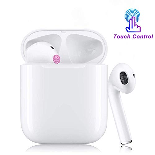 Bluetooth 5.0 Earbuds Wireless Headphones Noise Canceling Stereo Bluetooth Headset with Charging Case 24Hrs Extended Playtime Smart Touch for iPhone Airpod Earphone