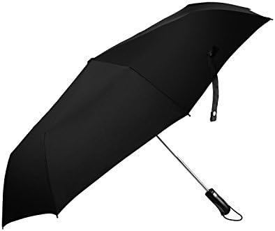 Clearance! JunRui Portable Travel Umbrella, Auto Open &amp; Close, 8-Rib Windproof Mini Compact Rain Umbrellas Black
