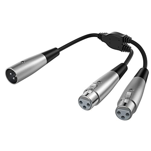 Moukey Y XLR 6 Inch Cable Splitter Cord 1 Male to 2 Female Black 4-Pack - //medicalbooks.filipinodoctors.org