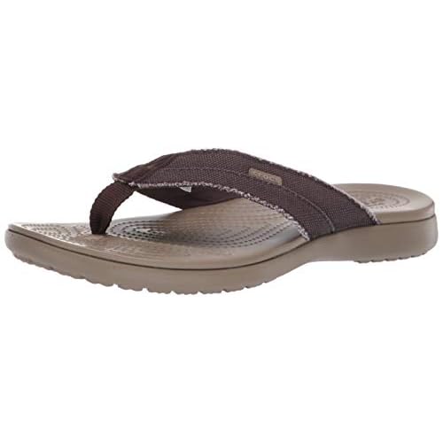 crocs men's santa cruz canvas flip flop