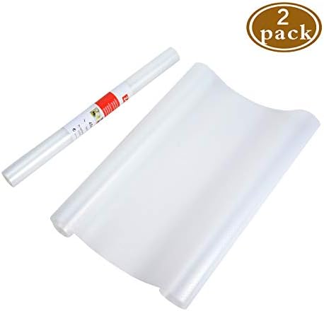 Shelf Liners Refrigerator Pad Can Be Cut Refrigerator Mats Cupboard Pad Non-Slip Multifunctional Pad Fridge Pads Cabinet Closet Drawer Table Placemats White-2 Roll