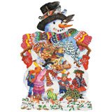 Snowy Friends 750 Piece Snowman Shaped Jigsaw Puzzle