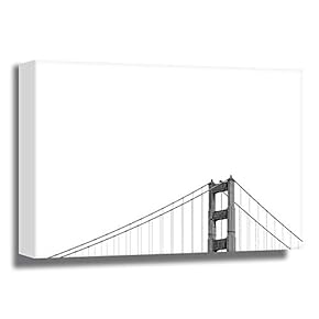 Black White Golden Gate Bridge in Cloud Painting...