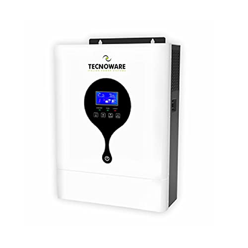 Tecnoware Power Systems - Solar Hybrid Inverter, 5500VA, Pure Sine Wave, MPPT Controller, Intelligent Battery Charger, USB & RS232 Interfaces, Efficient & Compact, Weiss