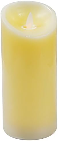 Large Flameless Wax Candles - Ivory LED Pillar Candles with Timer - Battery Operated - 3 x 6 Inch - Beautiful Flickering Amber Flame - Real Look Votive - Ambient Romantic Event Candle - Unscented