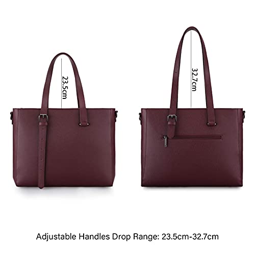Laptop Bag for Women ECOSUSI Leather Laptop Tote Bag 15.6 Inch Computer