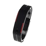 Coromose® Ultra Thin Sports Silicone Digital LED Sports Bracelet Wrist Watch(Black)