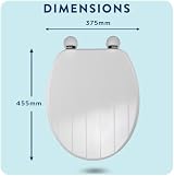 Croydex Hayward Flexi-Fix Wooden Toilet Seat Oval White view 3